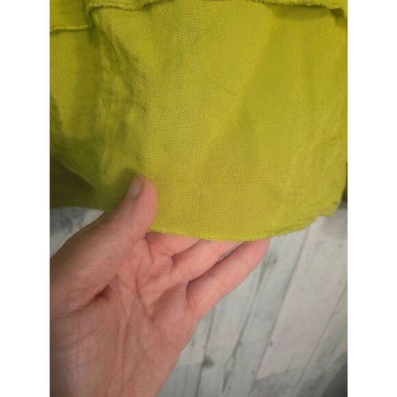 Habitat Lettuce Scoop Neck Lagenlook Asymmetrical Tiered Hem Blouse Sz. L - Picture 5 of 5